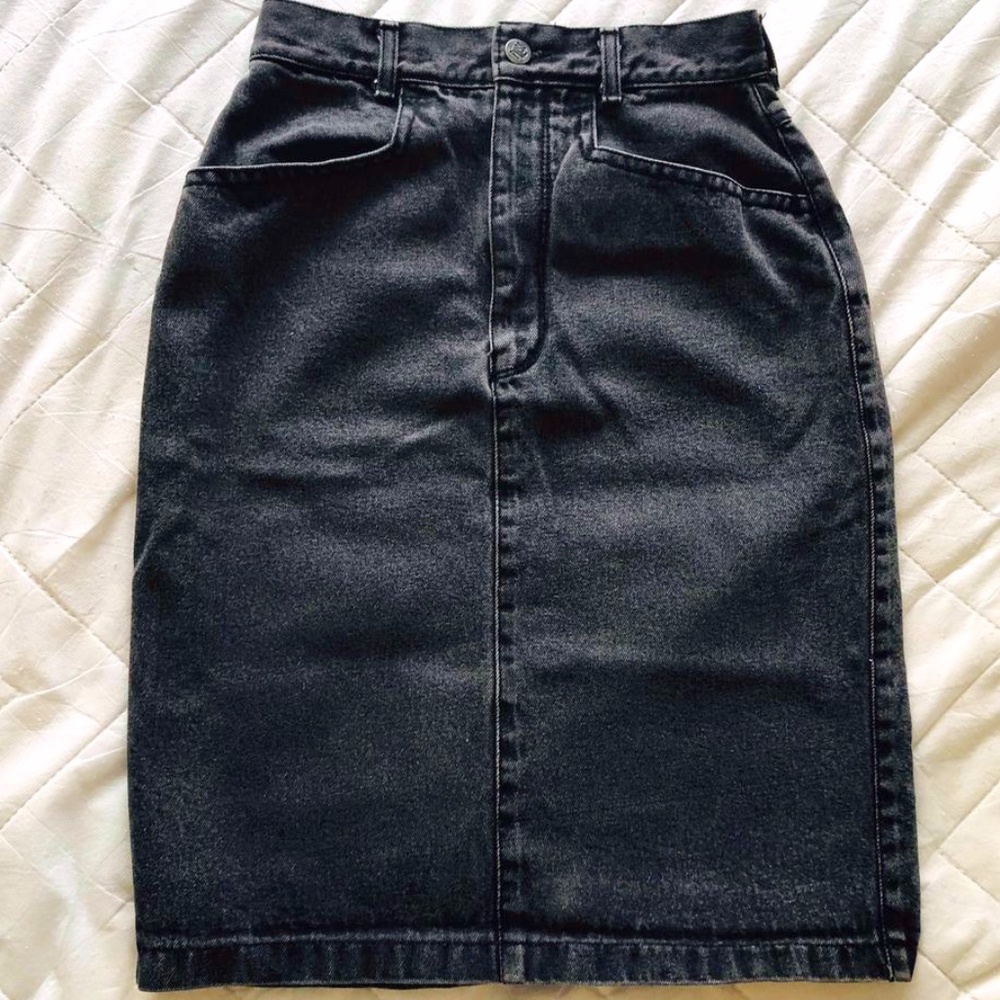 VTG Denim Charcoal Skirt
